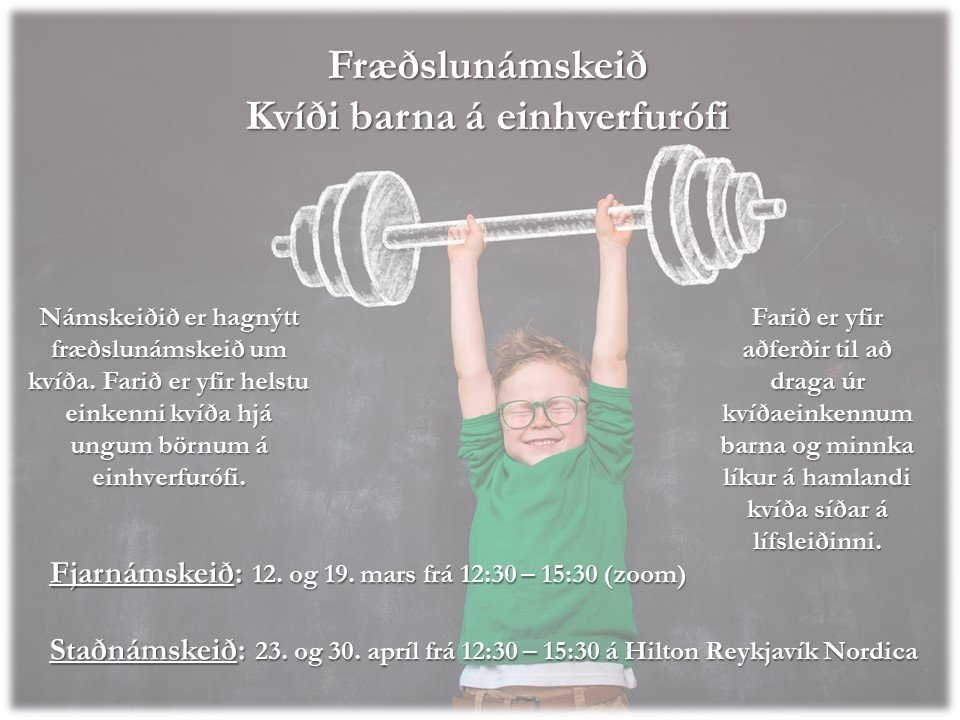 Fræðslunámskeið - Kvíði barna á einhverfurófi