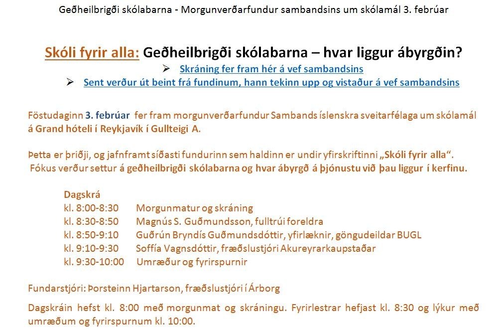 Geðheilbrigði skólabarna - hvar liggur ábyrgðin?