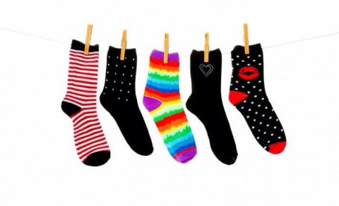 Litríkir sokkar á fótum í dag!