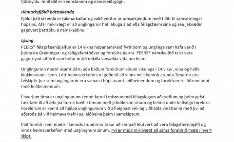 Námskeið í félagsfærni fyrir unglinga